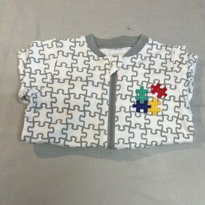 Tuffy Gray and White puzzle design Onesie